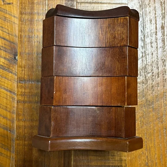 The Bombay Company Vintage Stacked Swivel Drawer Wooden Jewelry/Trinket Box - Picture 7 of 13